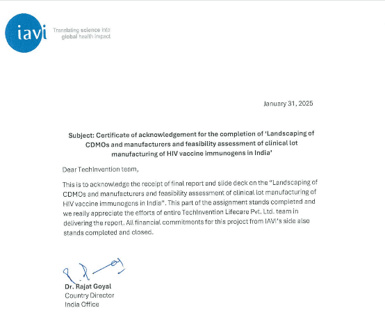 Client Feedback Letter - IAVI